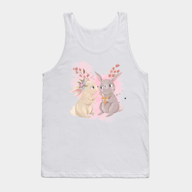 Cute Watercolor Bunny | Easter Gift Ideas | Gifts for Her | Gifts for Girls | Gifts for Women | Gifts for Rabbit Bunny Lovers Tank Top by mschubbybunny